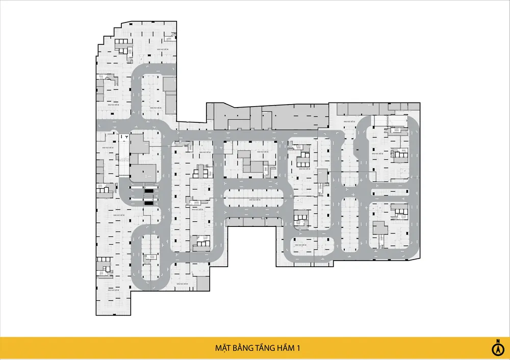 Mặt bằng tầng hầm 1 Bcons Central Park