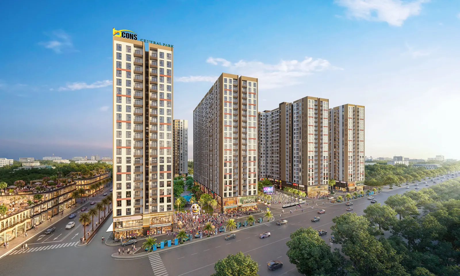 Phối cảnh Bcons Central Park nhìn từ đường Phan Trung
